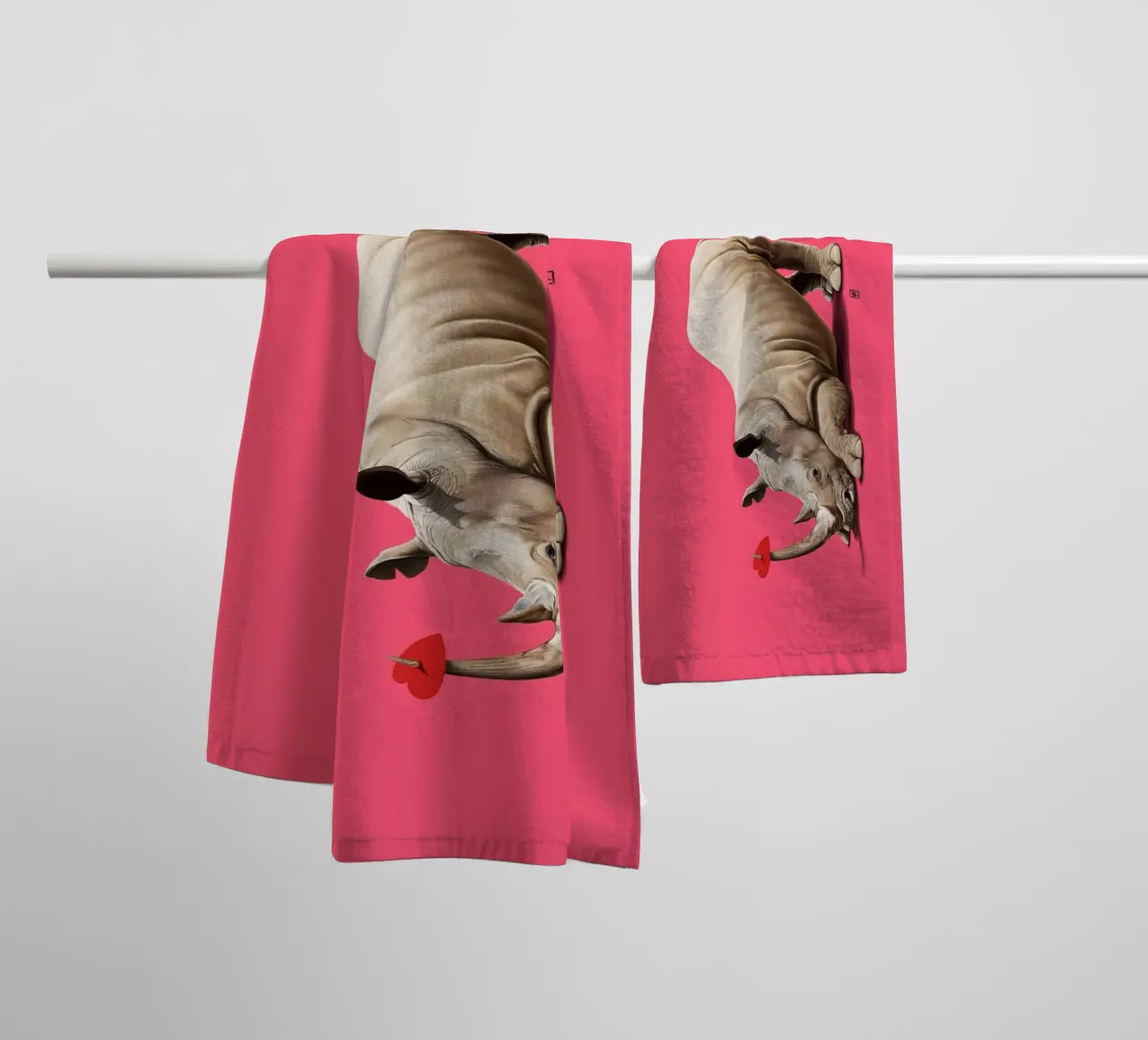 Horny (Colour) towel by Rob Art | Illustration