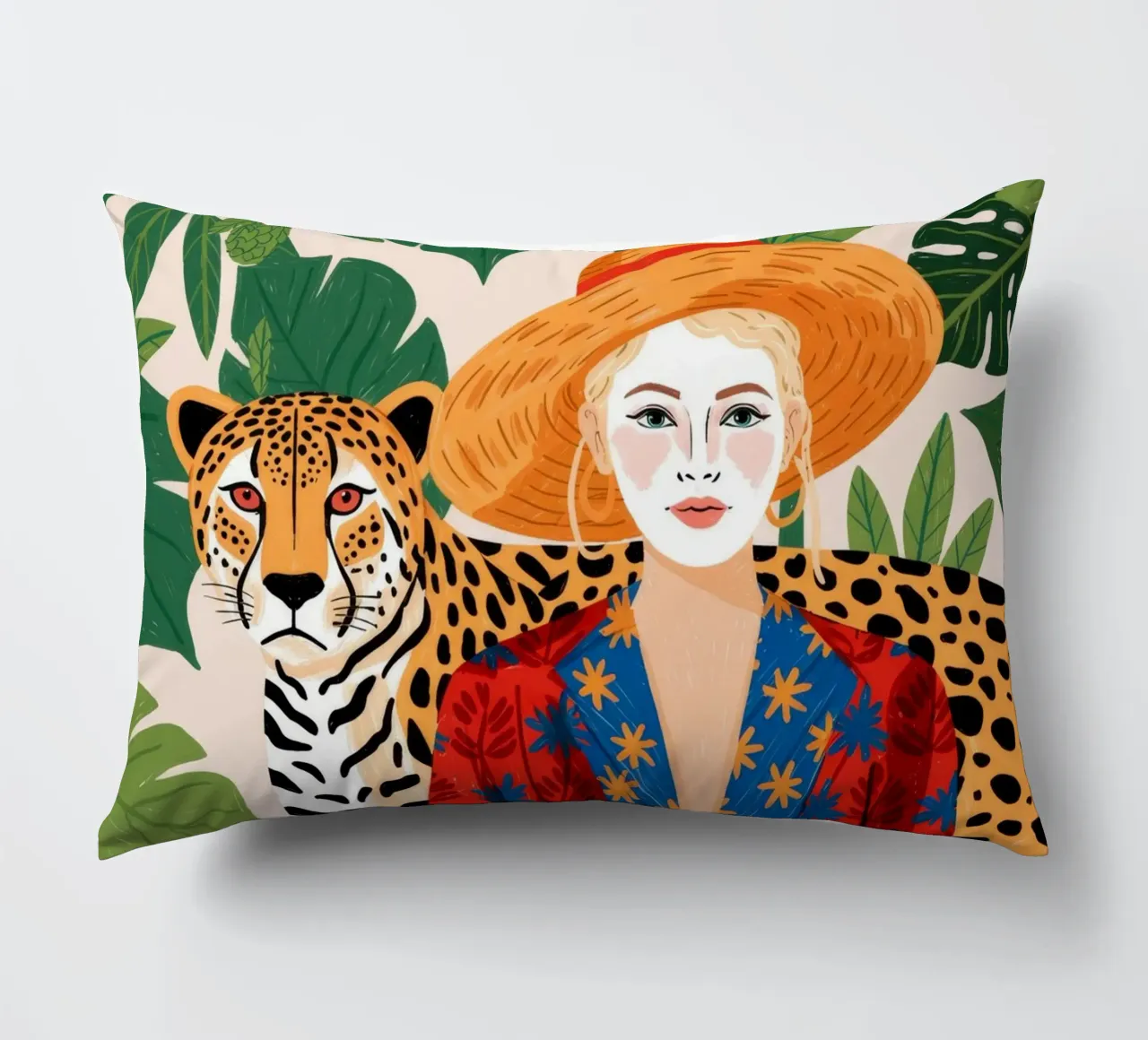 Exotic Jungle Majesty decorative cushion by Silent Hue