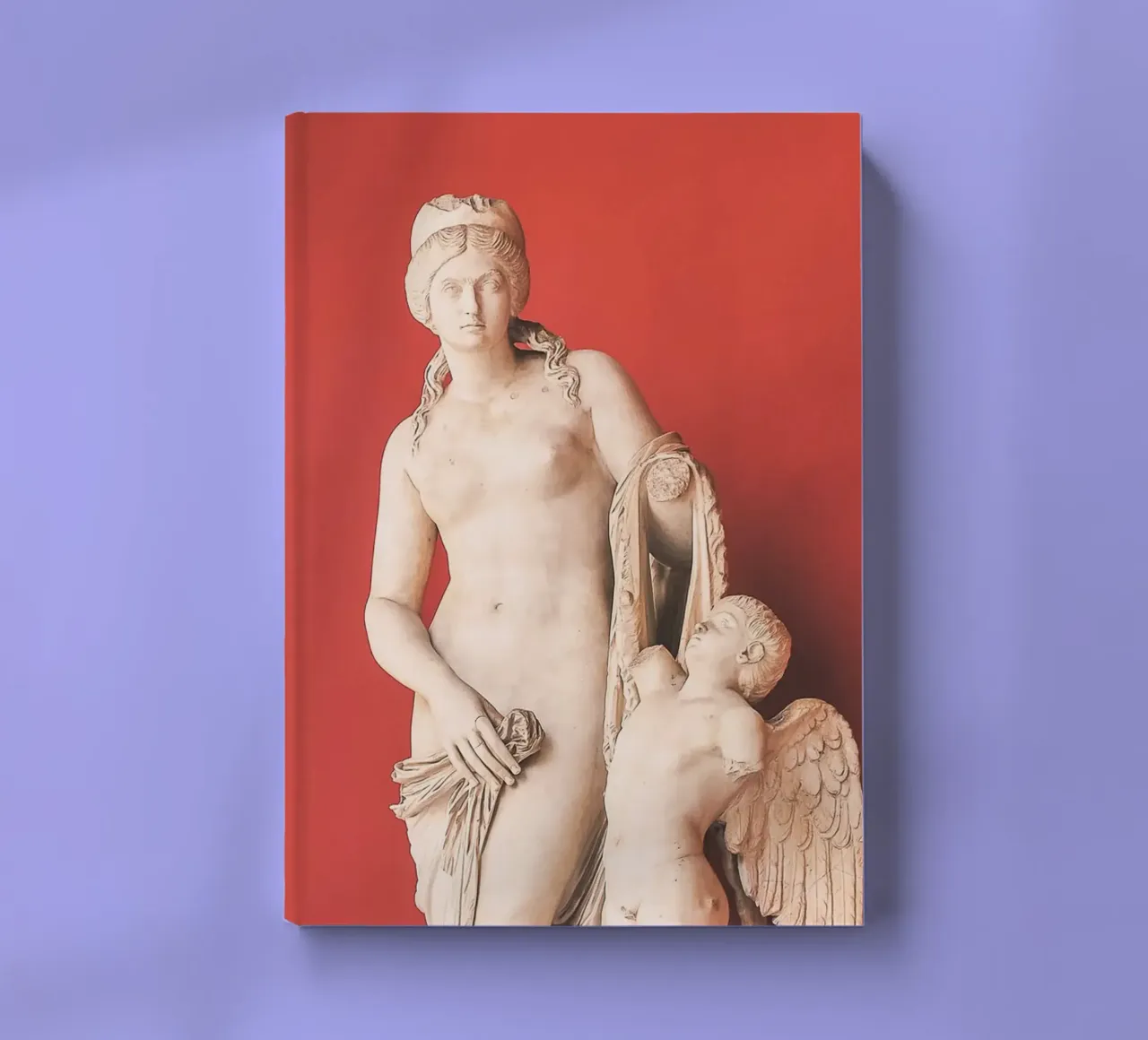 Rom, Italien I Minimalistische antike Statue auf einer roten Wand Notizbuch von Julie Travel Photography