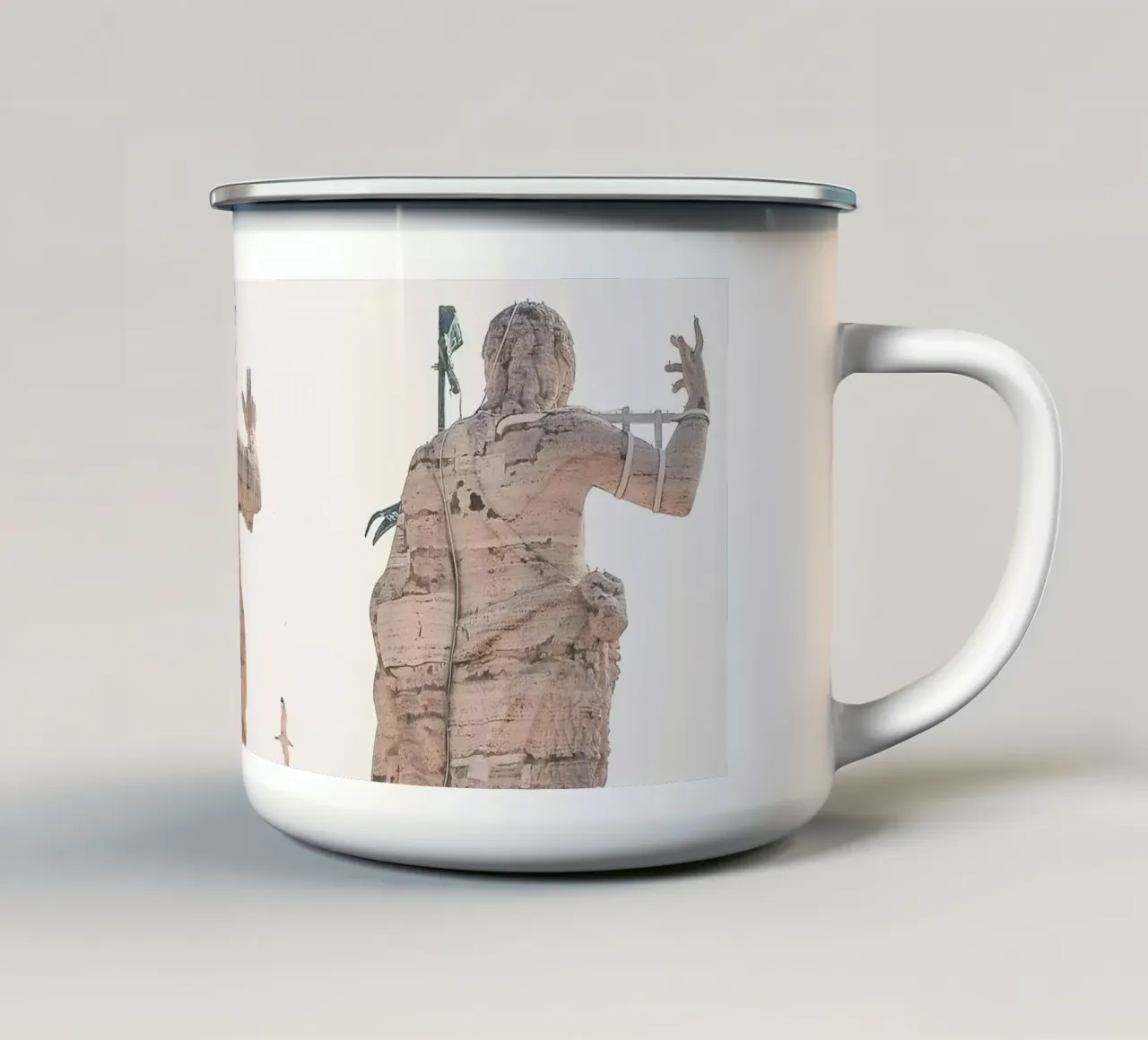 Roma, Italia I Statue sul tetto del Vaticano nelle prime ore del mattino tazza in smalto da Julie Travel Photography