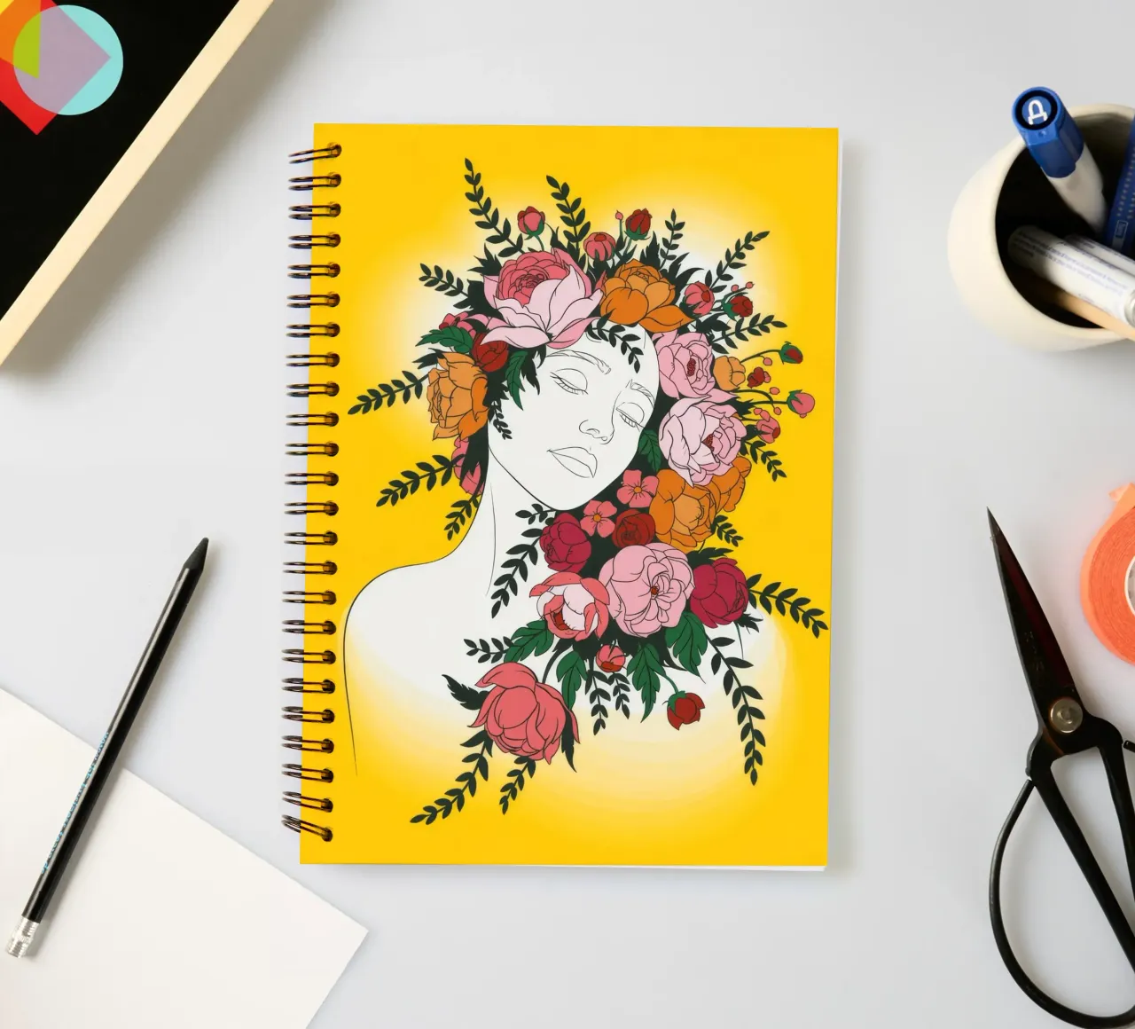 Mystical Lotus Tranquility spiral notebook by Silent Hue