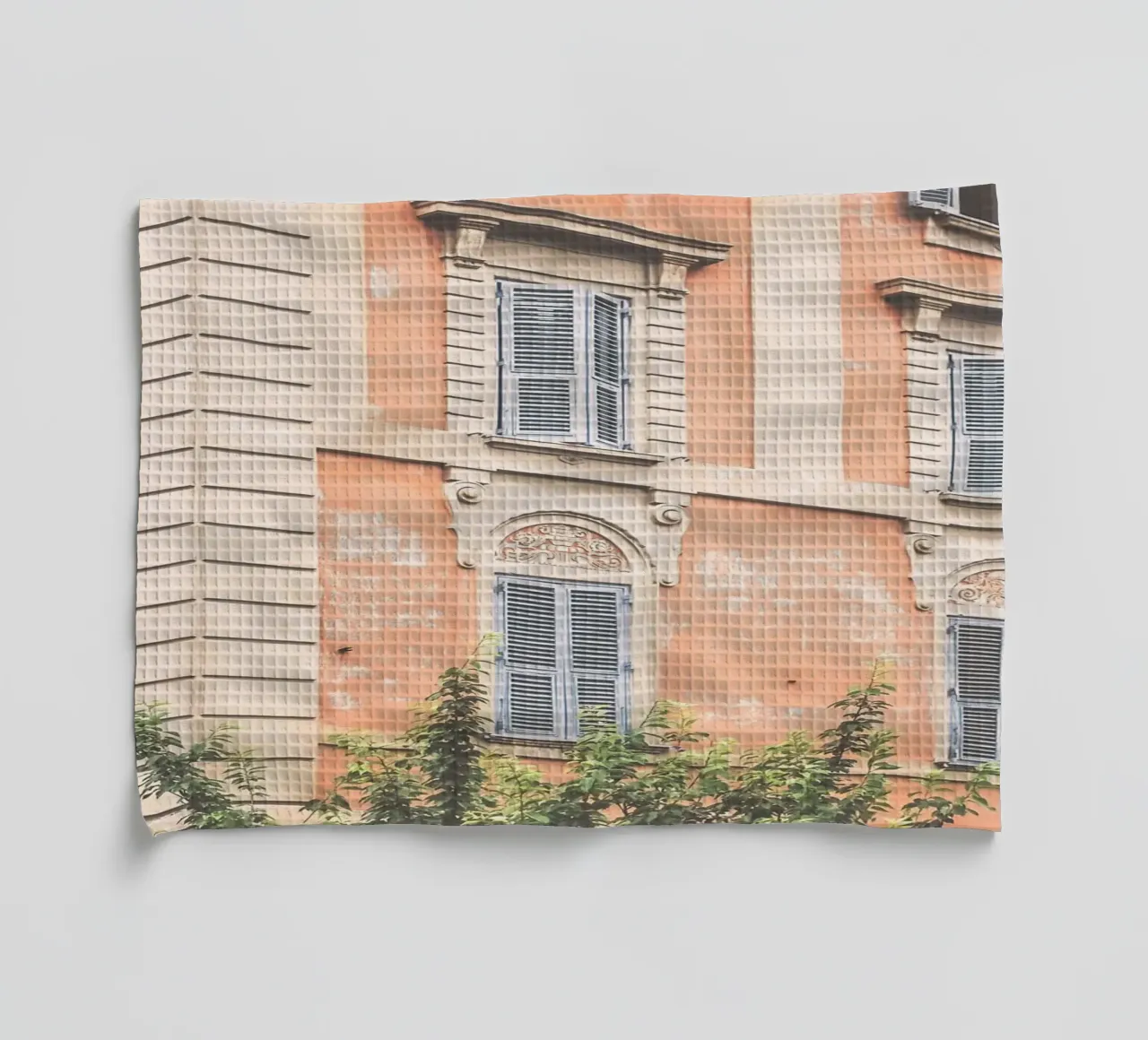 Roma, Italia I Facciata arancione di un vecchio edificio italiano canovaccio da cucina da Julie Travel Photography