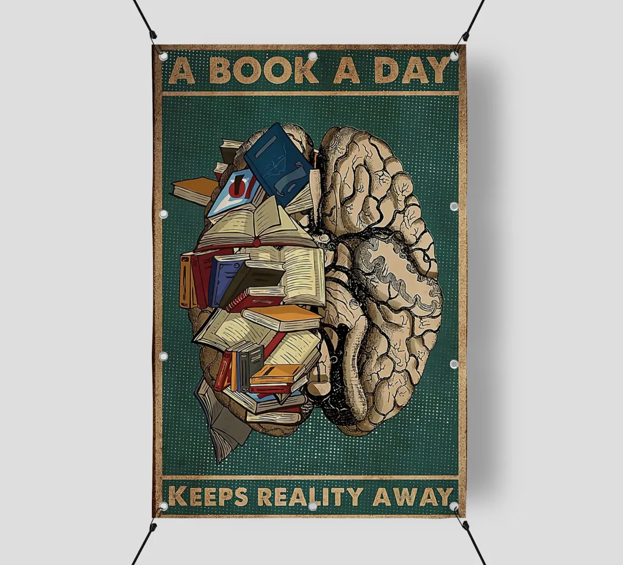 Un livre par jour éloigne la réalité bâche pvc de American Poster