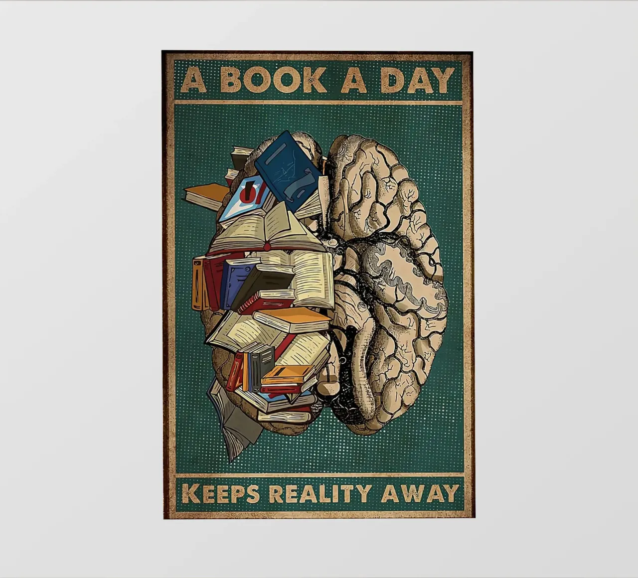 Un livre par jour éloigne la réalité bâche pvc de American Poster
