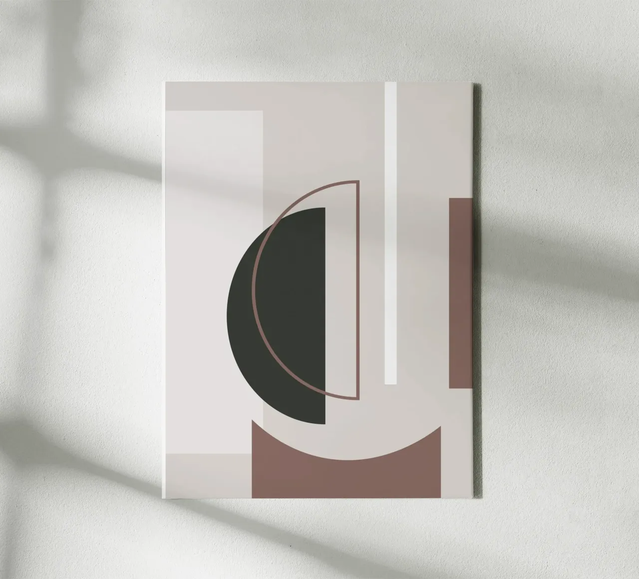 Muted Geometry No 01 Leinwand mit Schattenfugenrahmen von treechild