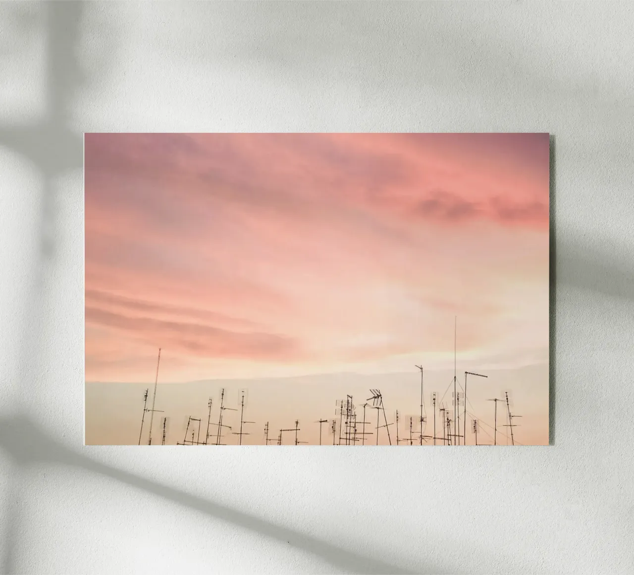 Rome, Italy I Rooftop antennae at sunset acrylic glass by Julie Travel Photography