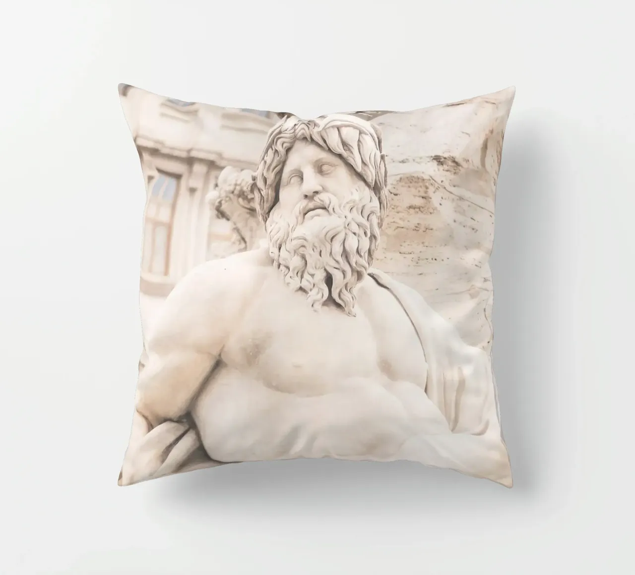 Roma, Italia I Gabbiano appollaiato su una statua antica e retrò cuscino da Julie Travel Photography