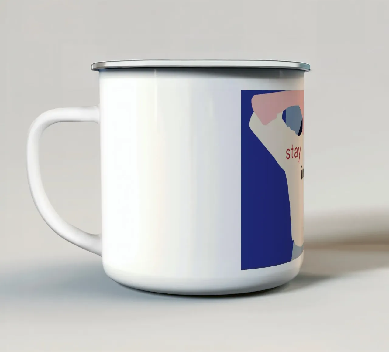 Stay In Bed tazza in smalto da Helena Ravenne