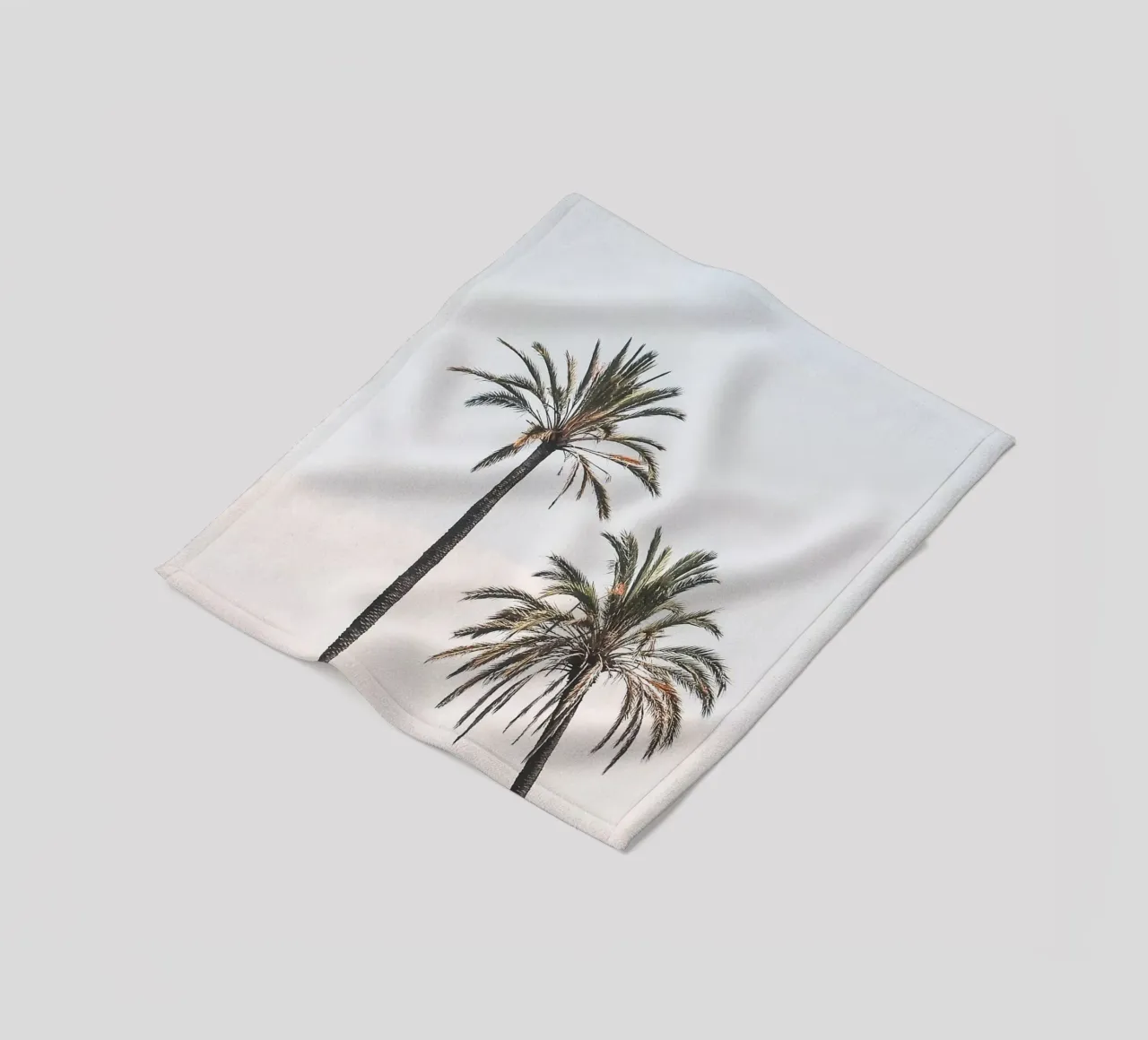 Rome, Italy I Two palm trees against a pastel blue summer sky fleece blanket by Julie Travel Photography