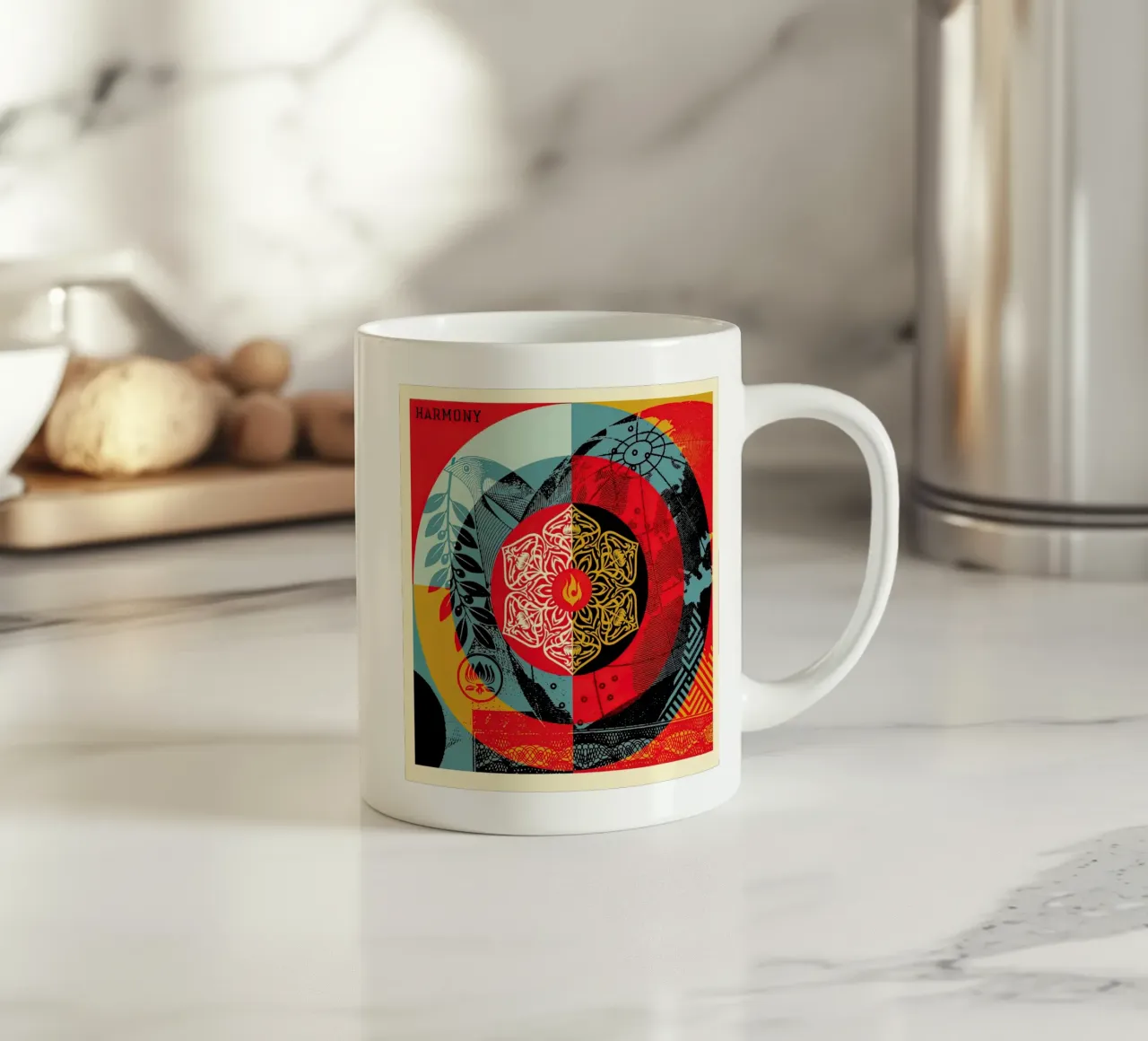 shepard fairey ARMONIA GLOBALE tazza in ceramica da American Poster