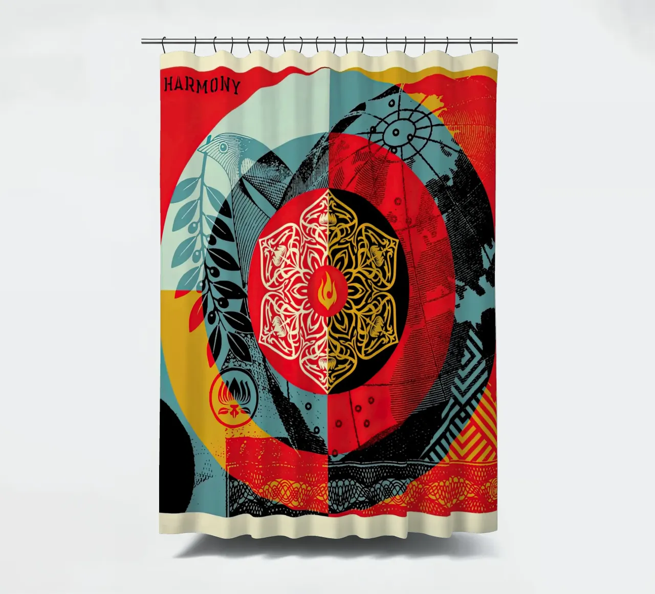 shepard fairey GLOBAL HARMONY Duschvorhang von American Poster