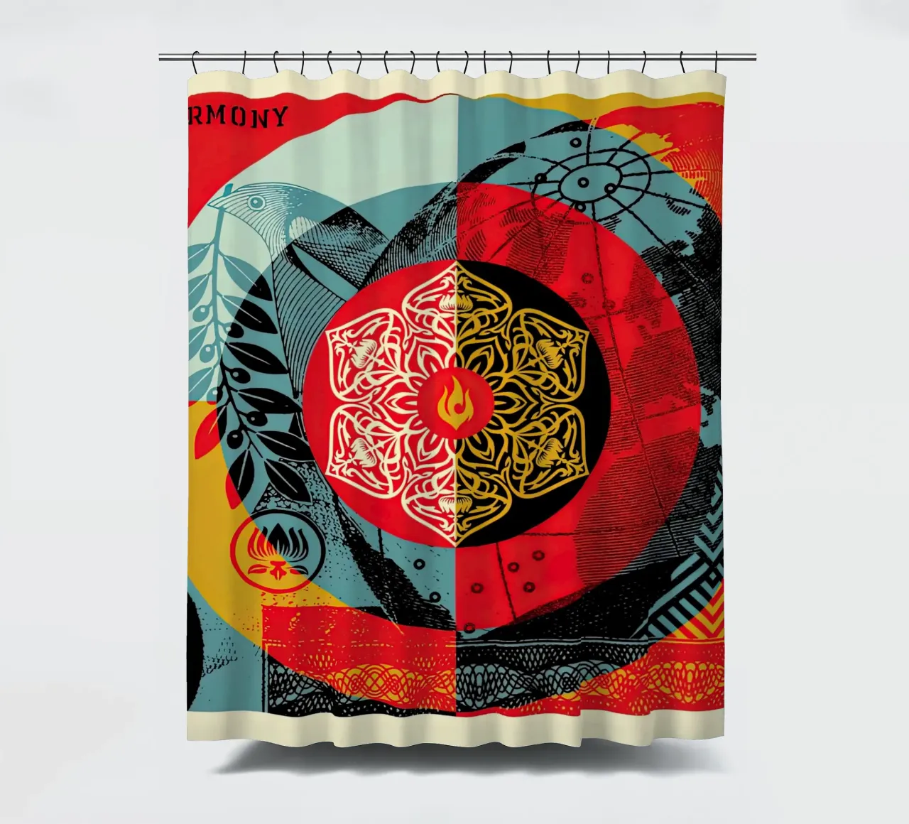 shepard fairey GLOBAL HARMONY Duschvorhang von American Poster