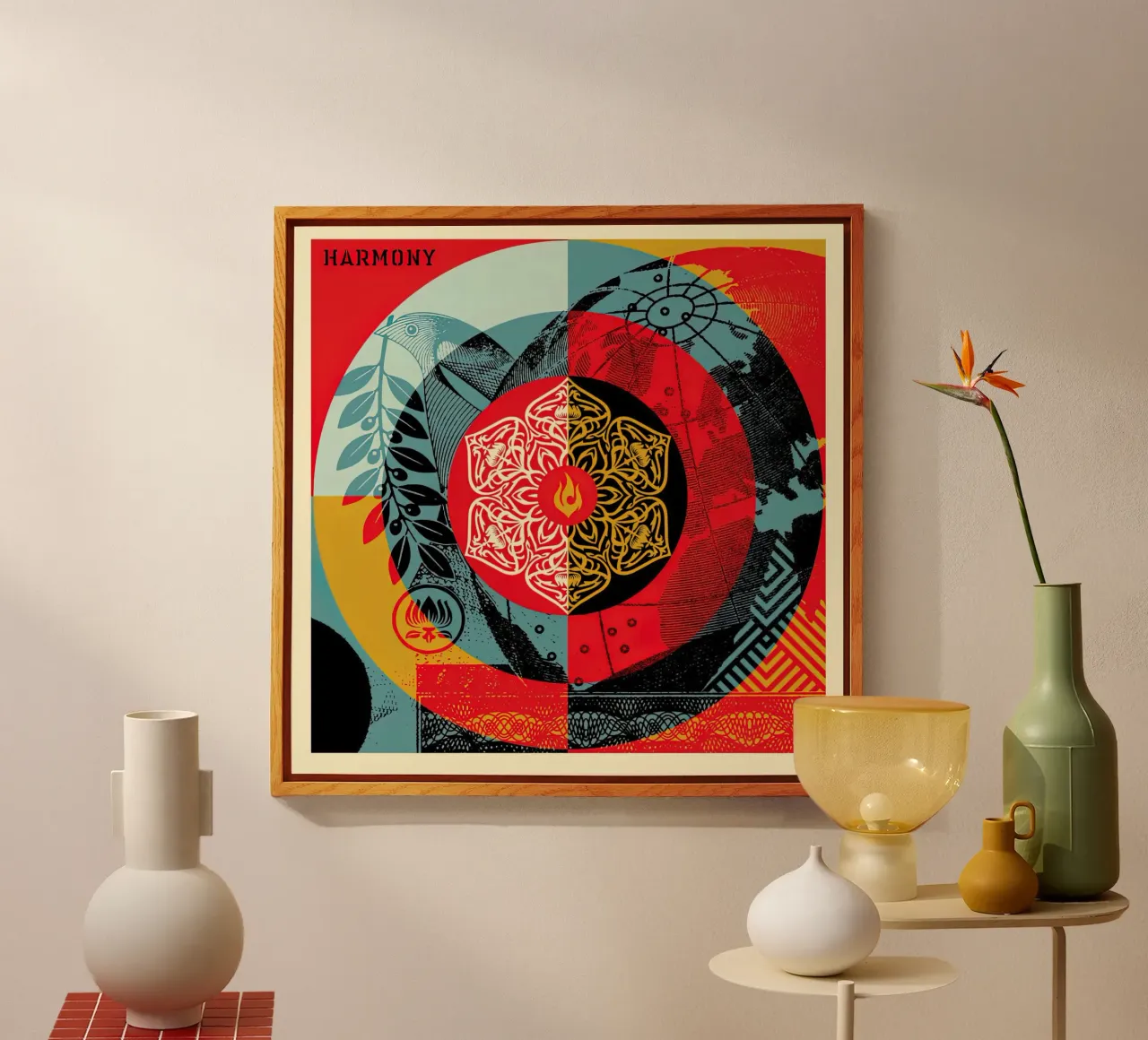 shepard fairey GLOBAL HARMONY Acryl-Glas von American Poster