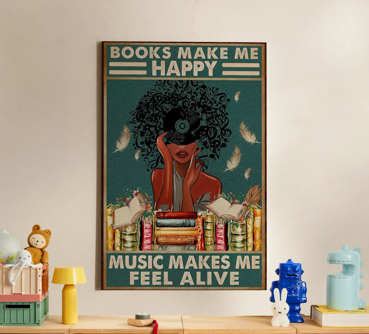 Shepard fairey Libro Rendimi felice tela da American Poster