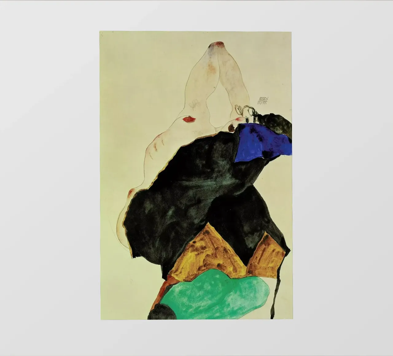 Schiele - Girl with Elbow Raised telo in pvc da ARTOTHEK
