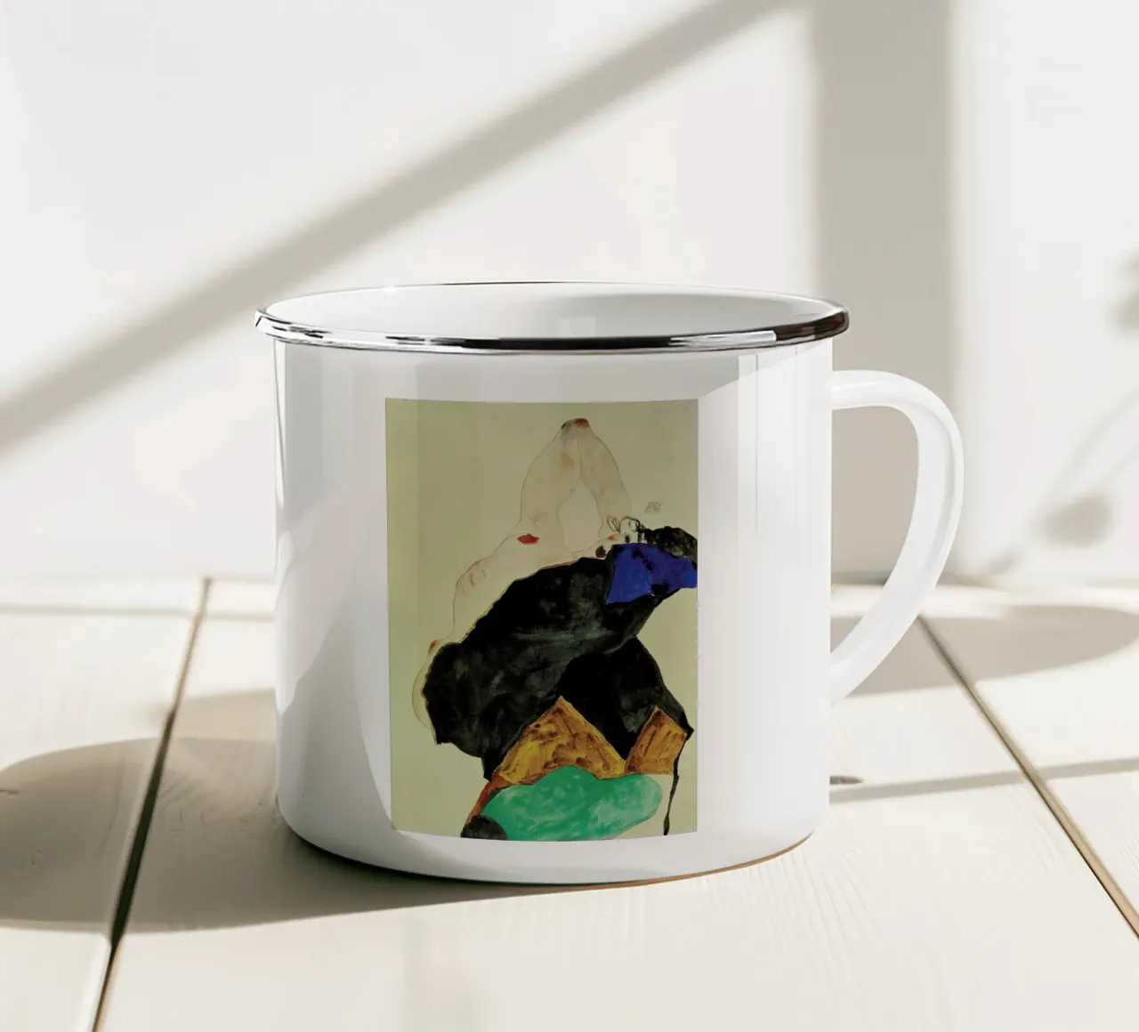 Schiele - Girl with Elbow Raised tazza in smalto da ARTOTHEK