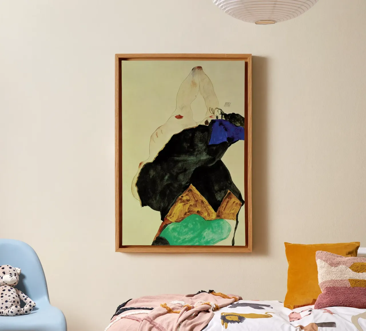 Schiele - Girl with Elbow Raised tela con Cornice a cassetta da ARTOTHEK