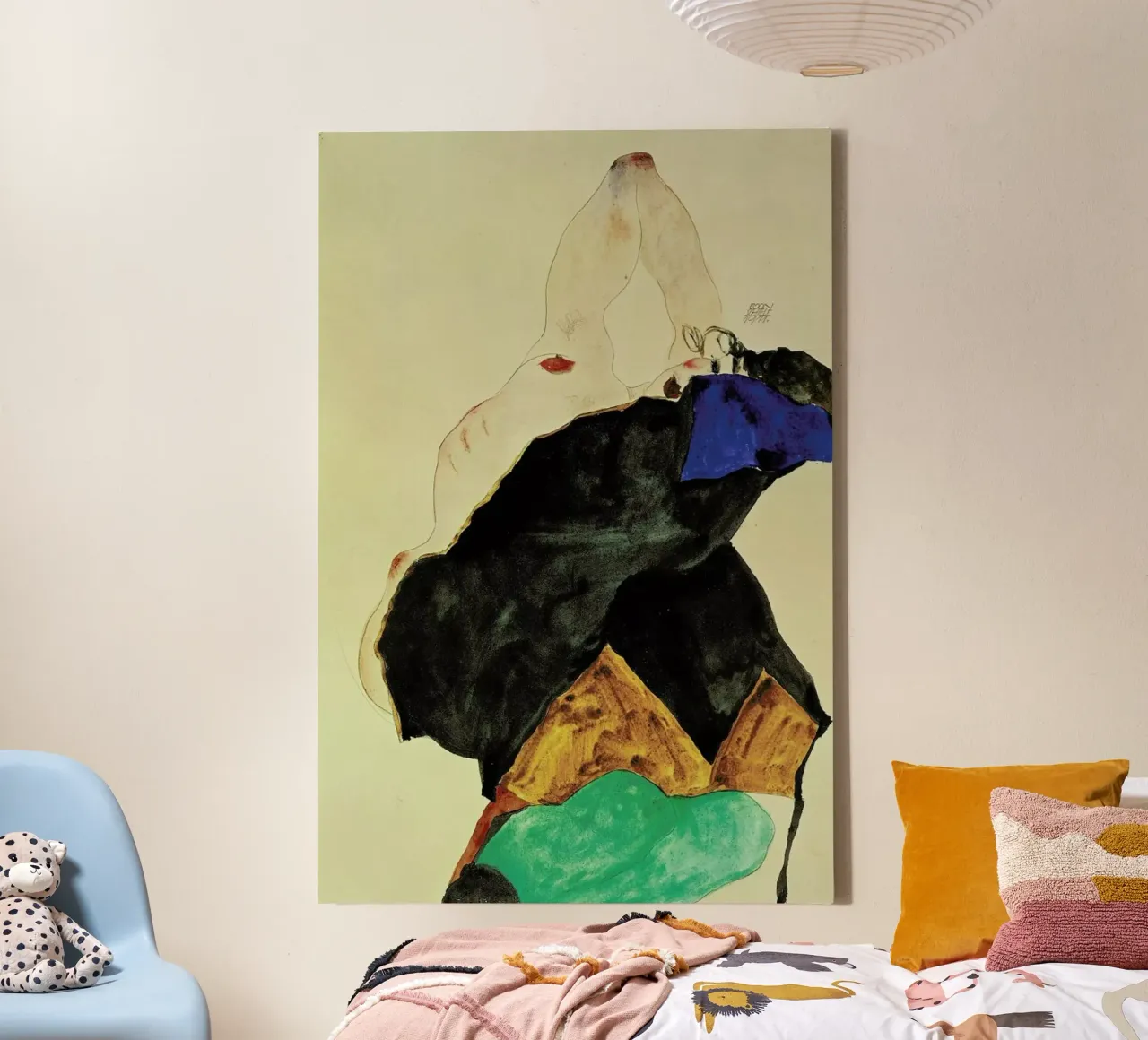 Schiele - Girl with Elbow Raised tela con Cornice a cassetta da ARTOTHEK