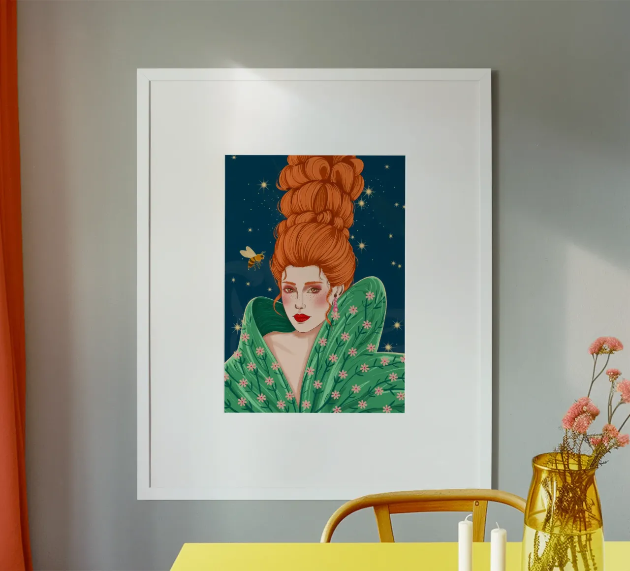 Maestà celeste poster con telaio in legno da Silent Hue