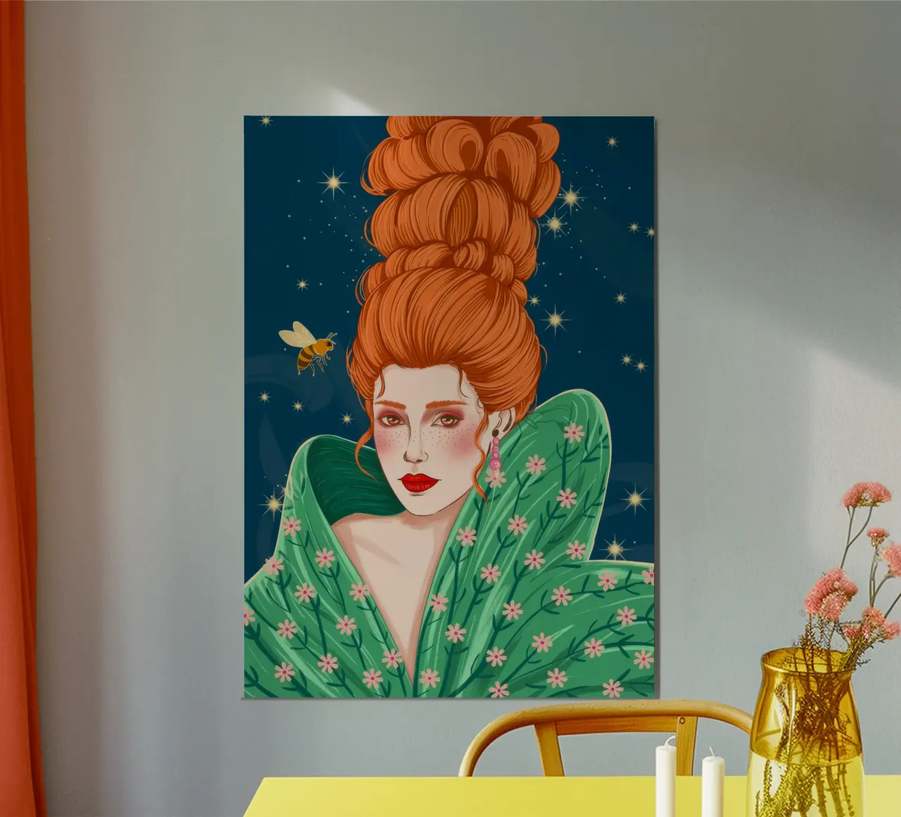 Maestà celeste poster con telaio in legno da Silent Hue