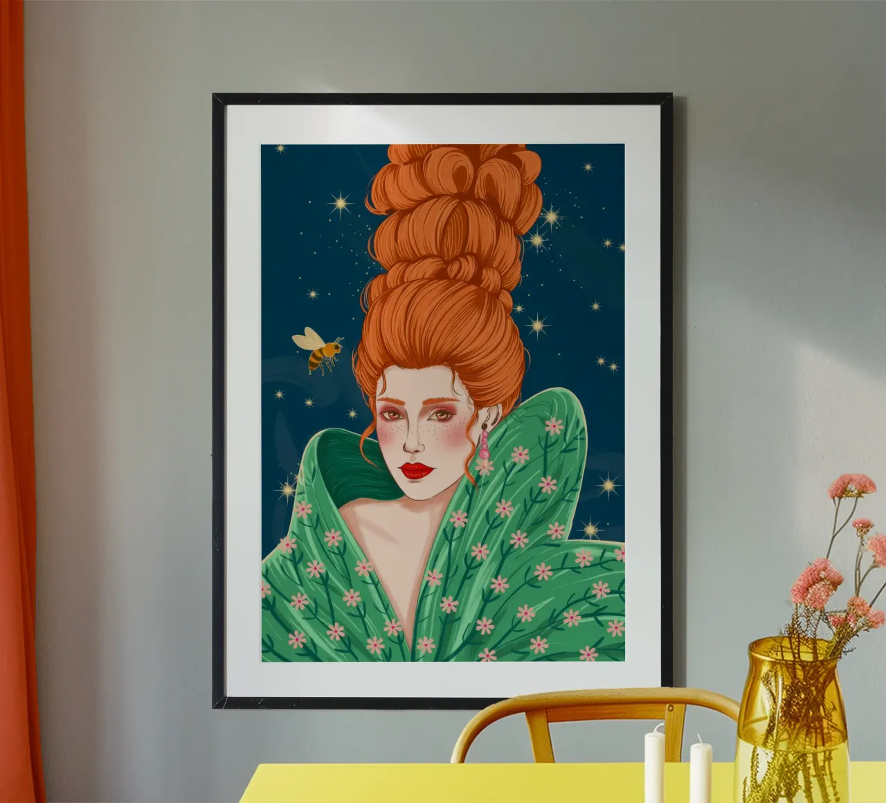 Maestà celeste poster con telaio in legno da Silent Hue