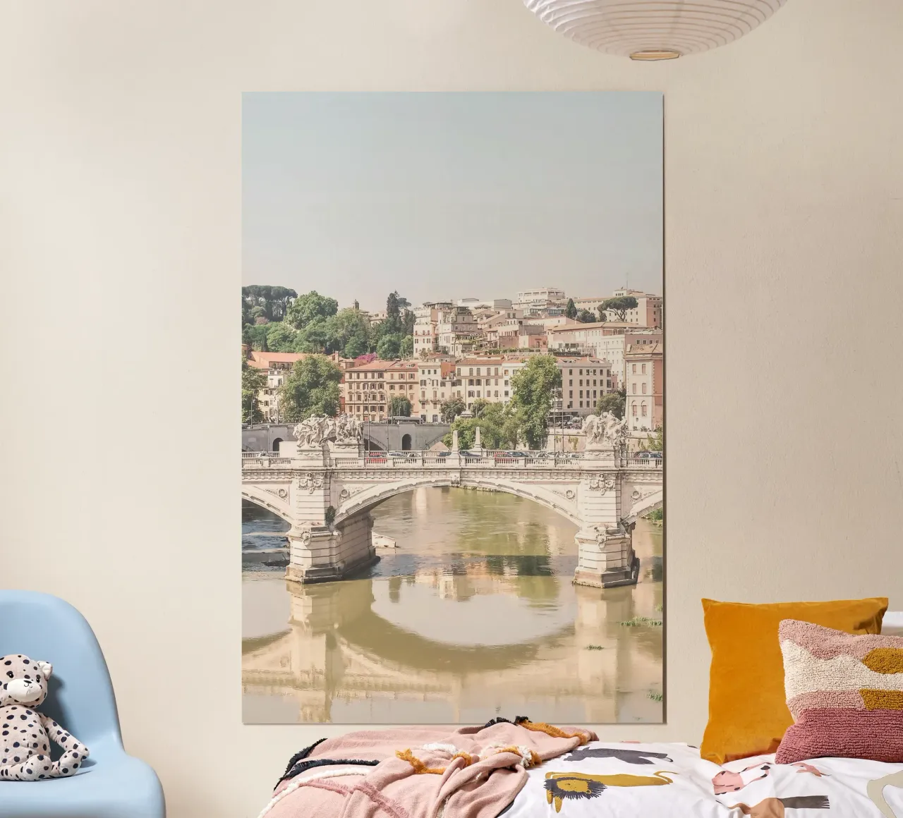 Roma, Italia I Ponte Vittorio Emanuele sul fiume Tevere poster con telaio in plastica da Julie Travel Photography