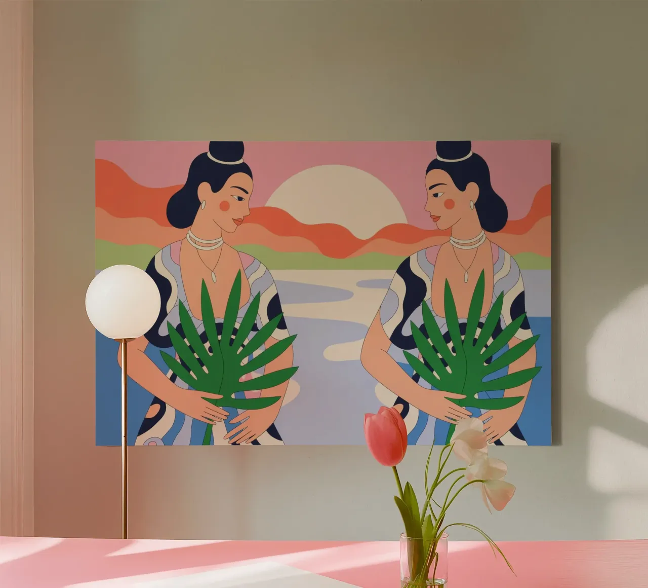 Tweelingharmonie canvas met Baklijst van Silent Hue