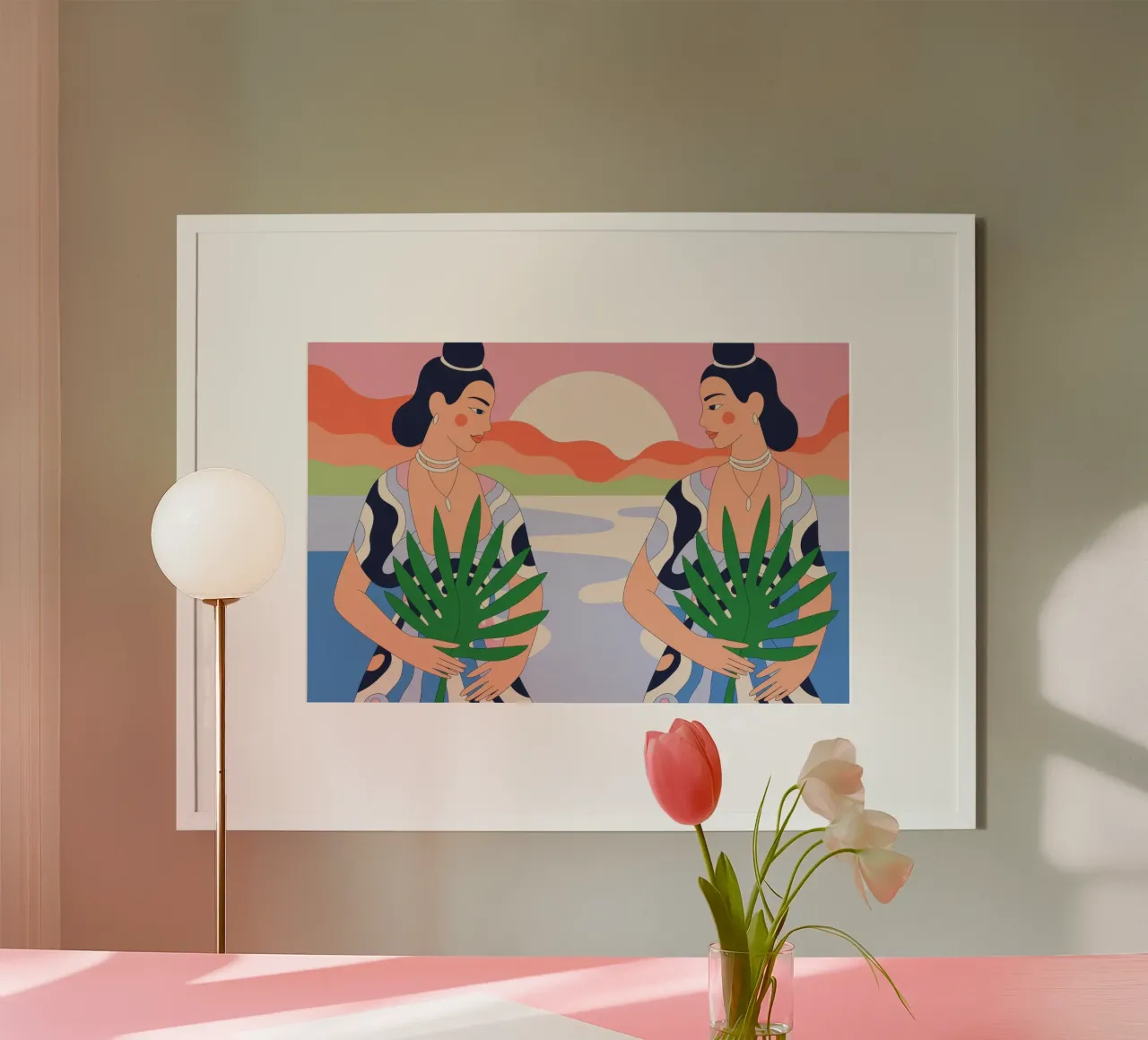 Armonia gemellare poster con telaio in legno da Silent Hue