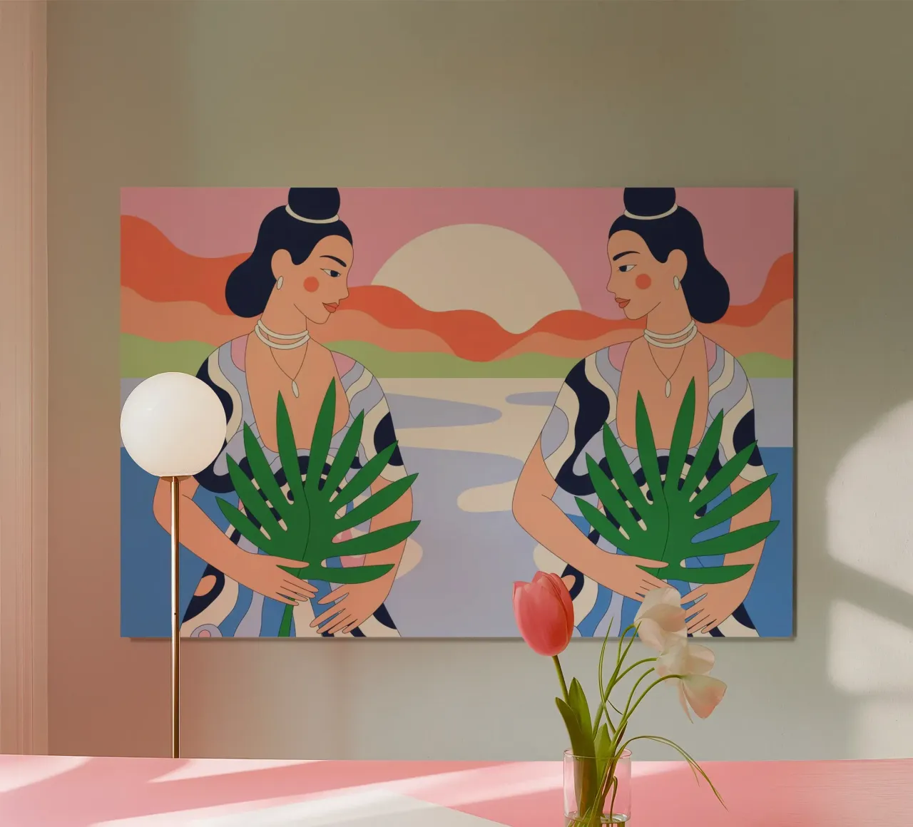 Armonia gemellare poster con telaio in legno da Silent Hue