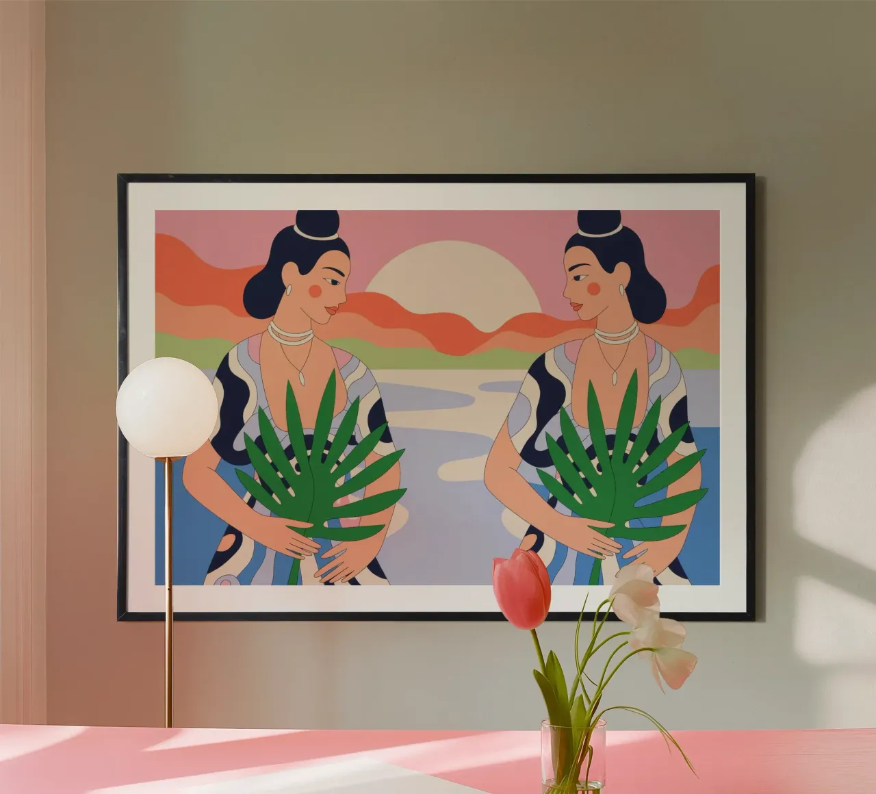 Armonia gemellare poster con telaio in legno da Silent Hue