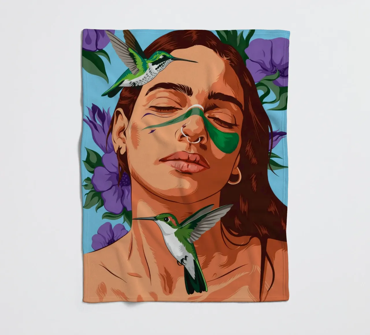 Nature Green Embrace fleece blanket by Silent Hue
