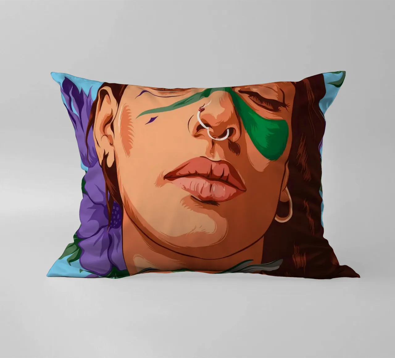 Nature Green Embrace decorative cushion by Silent Hue