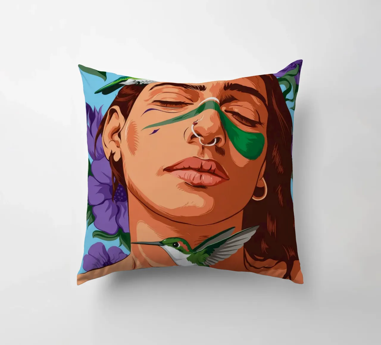 Nature Green Embrace decorative cushion by Silent Hue