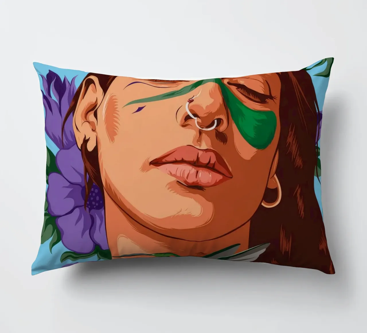 Nature Green Embrace decorative cushion by Silent Hue