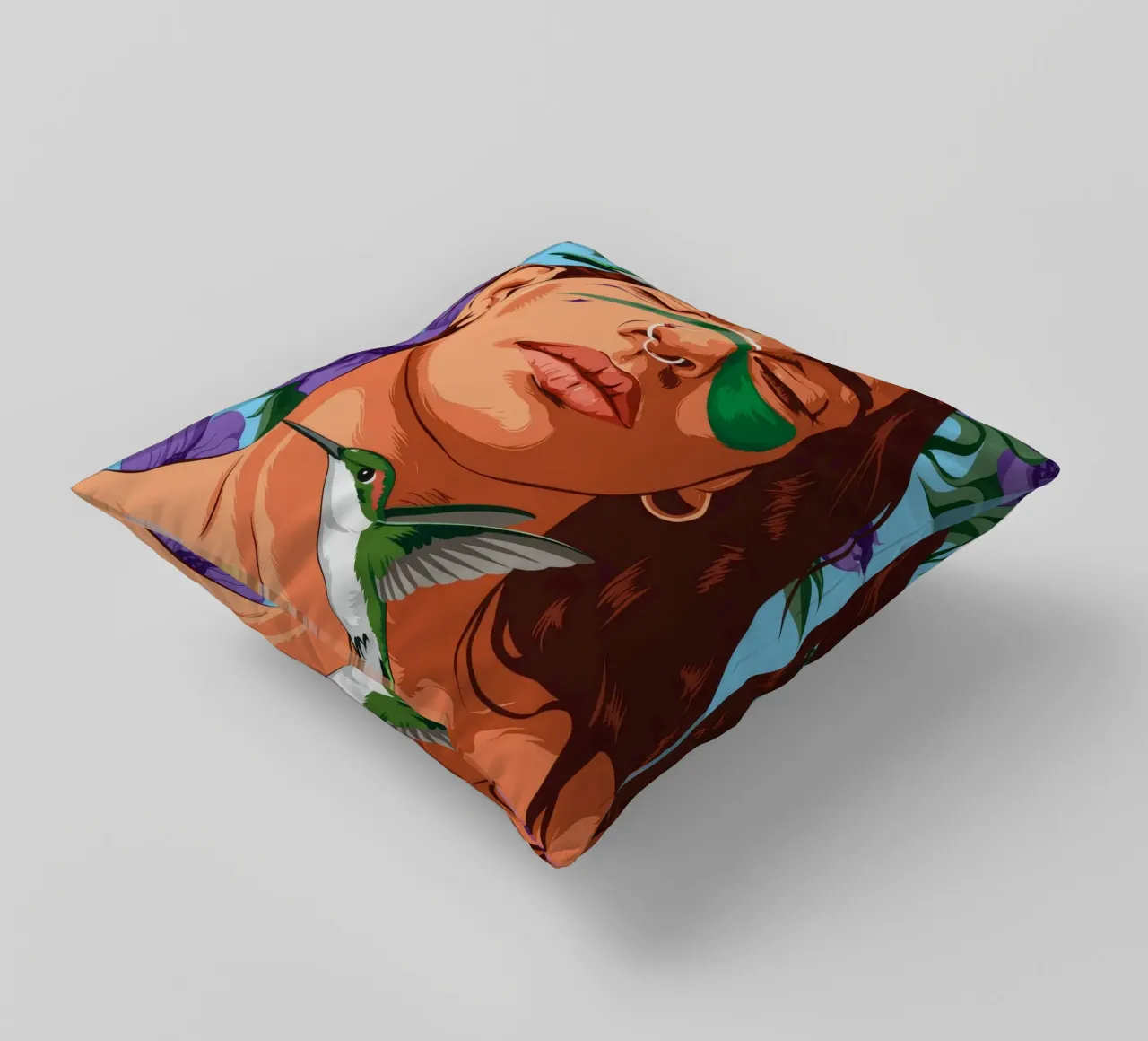 Nature Green Embrace decorative cushion by Silent Hue