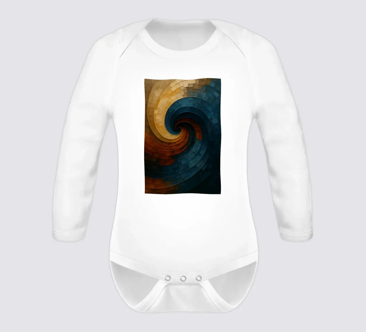 Abstract Spiral Painting long-sleeve baby romper by Indah Creative