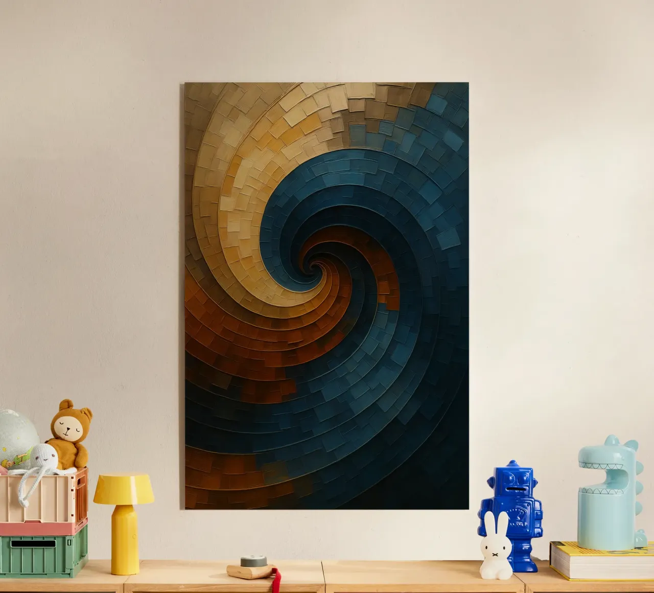 Abstract Spiral Painting acryl van Indah Creative