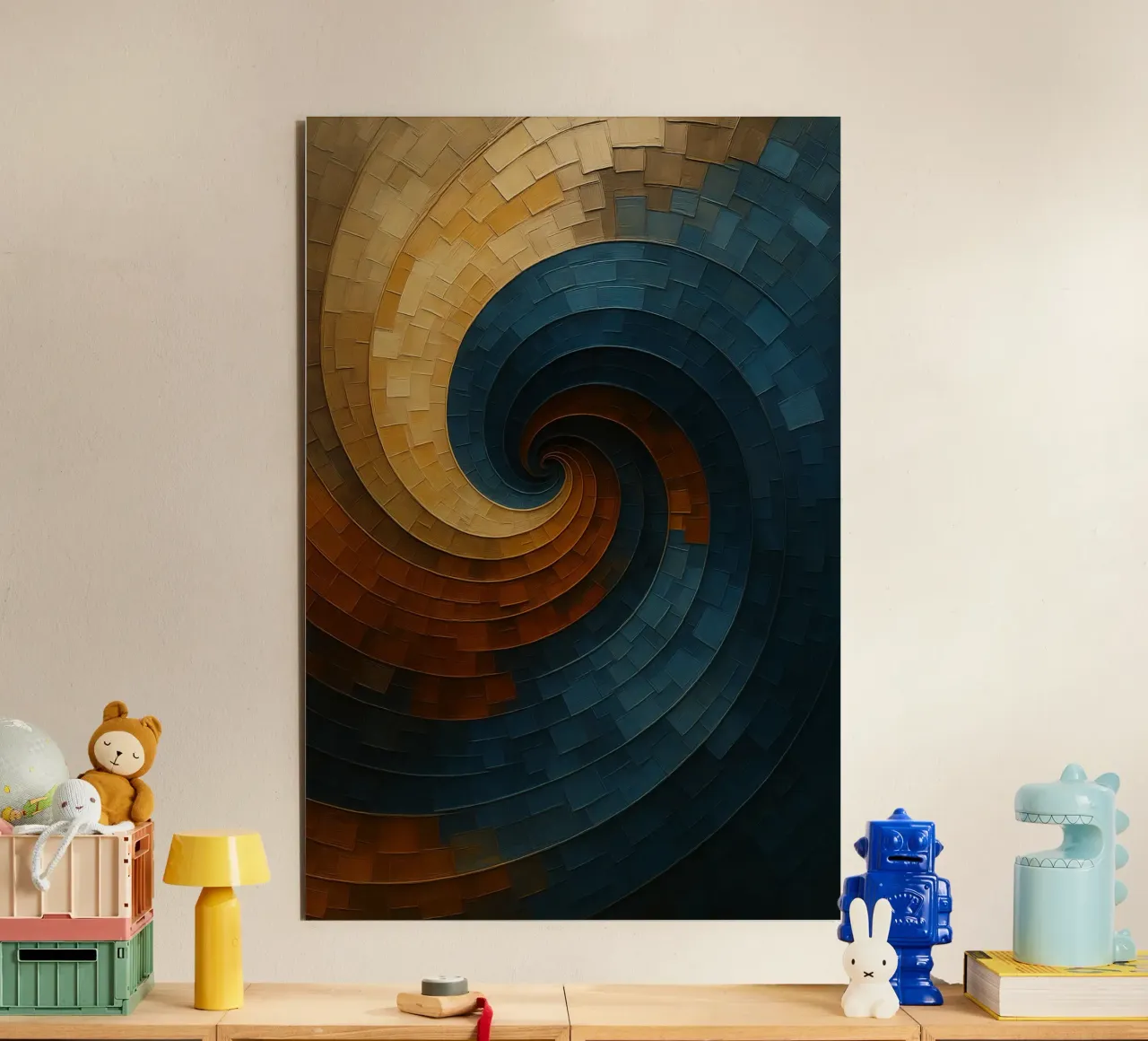 Abstract Spiral Painting alluminio dibond da Indah Creative