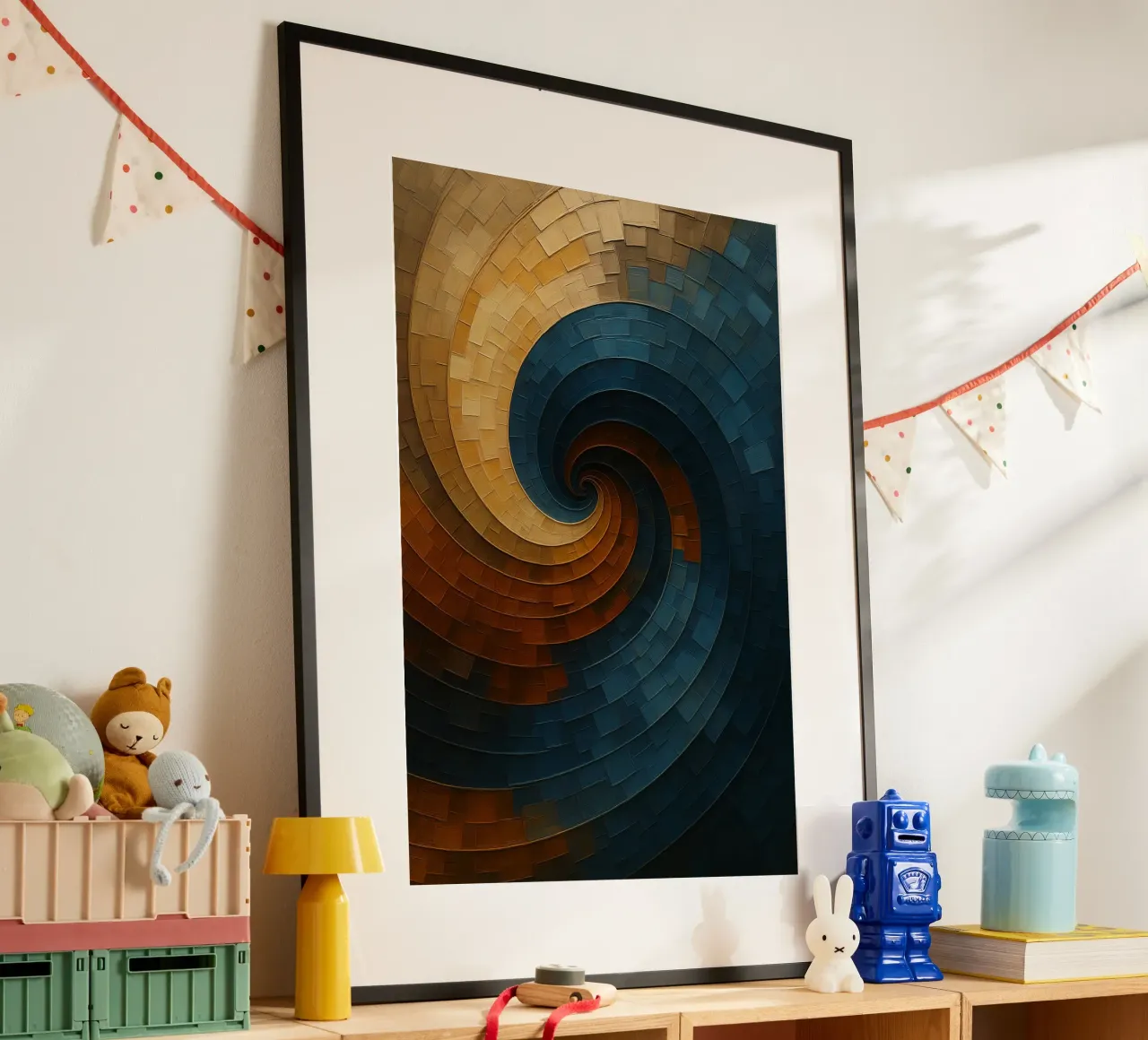 Abstract Spiral Painting carta hahnemühle da Indah Creative