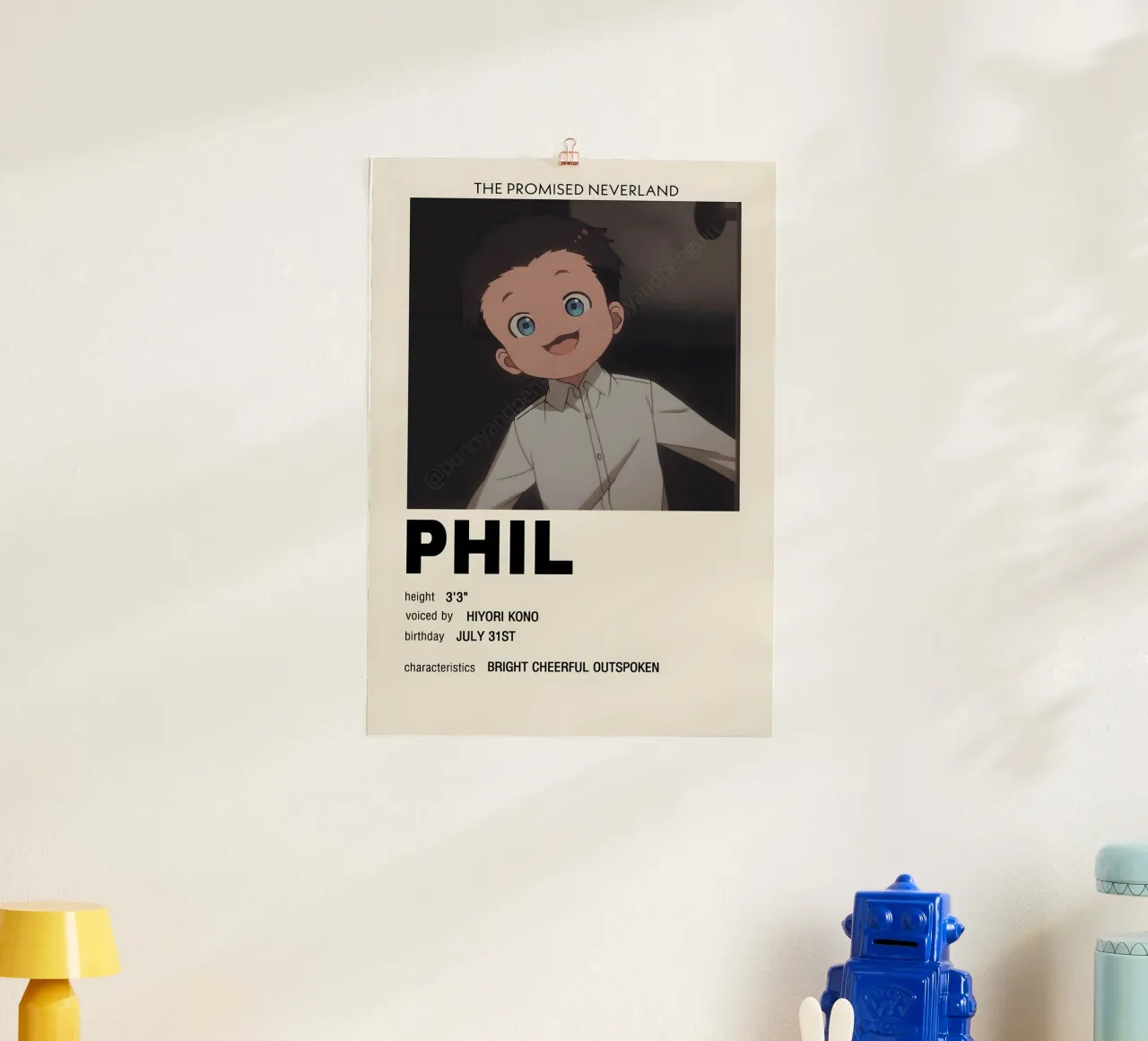 PHIL poster con telaio in legno da Totoya