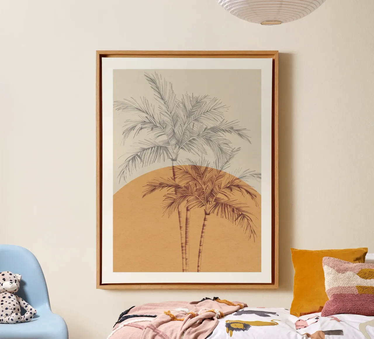Sunset Palms tela con Cornice a cassetta da treechild