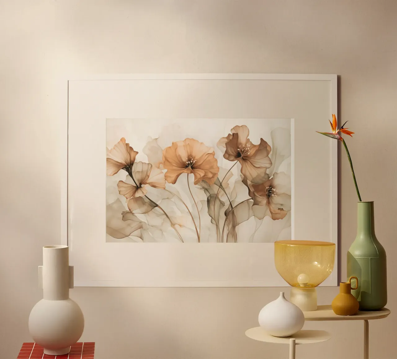 Fantasie floreali eteree Prato di fiori selvatici poster con telaio in legno da Andrea Haase Floral Passion