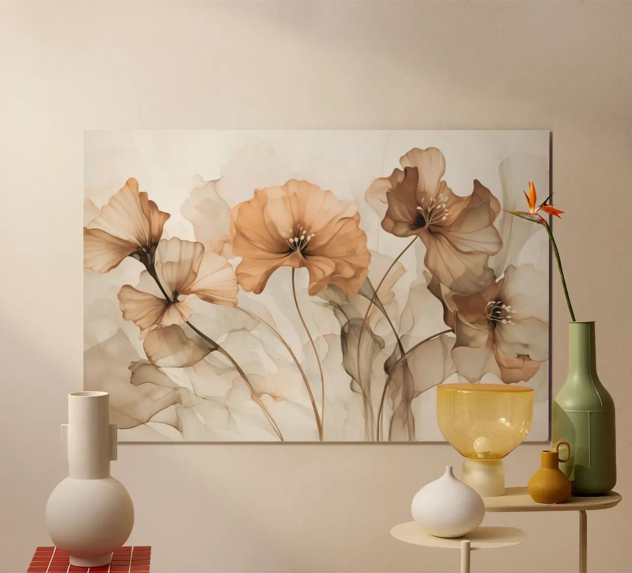 Fantasie floreali eteree Prato di fiori selvatici poster con telaio in legno da Andrea Haase Floral Passion