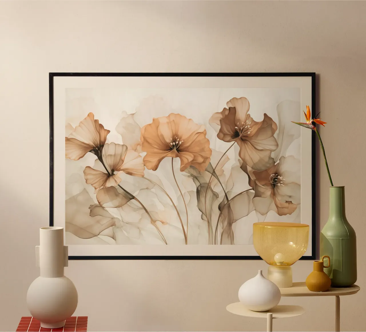 Fantasie floreali eteree Prato di fiori selvatici poster con telaio in legno da Andrea Haase Floral Passion