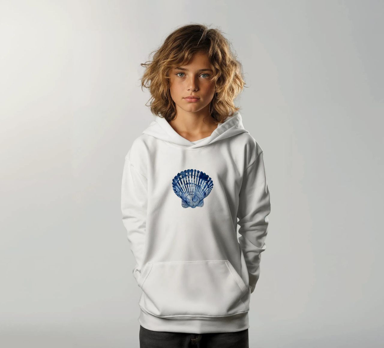 Blue Shell (without Background) felpa bambino con cappuccio da treechild