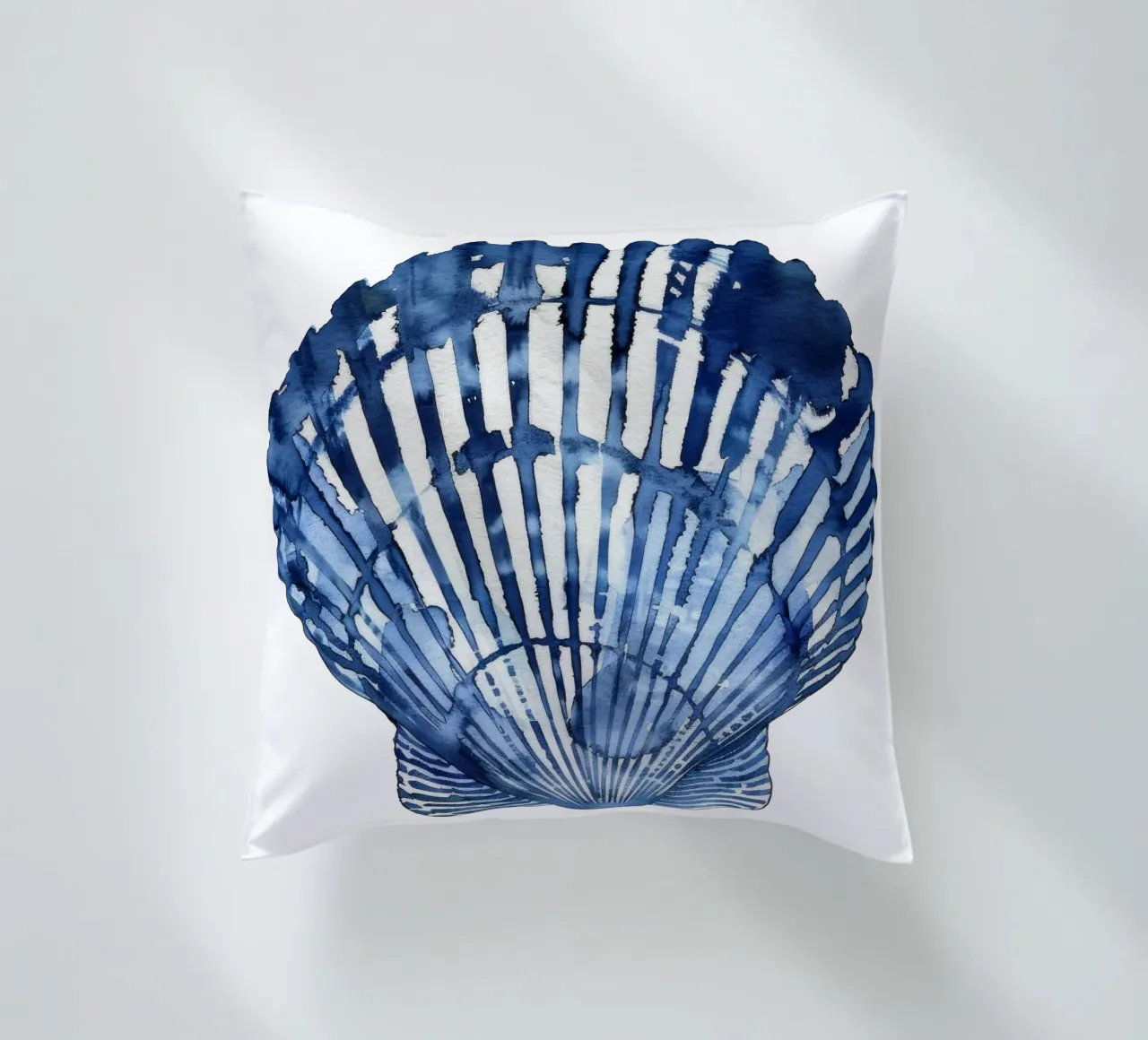 Blue Shell (without Background) decorative cushion by treechild