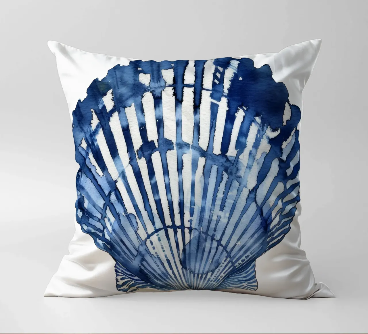 Blue Shell (without Background) decorative cushion by treechild