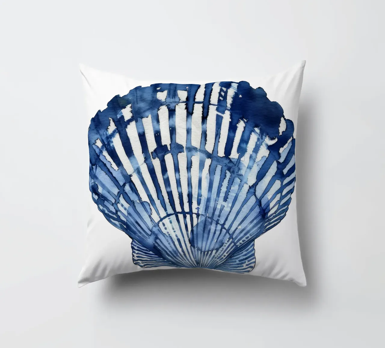Blue Shell (without Background) decorative cushion by treechild