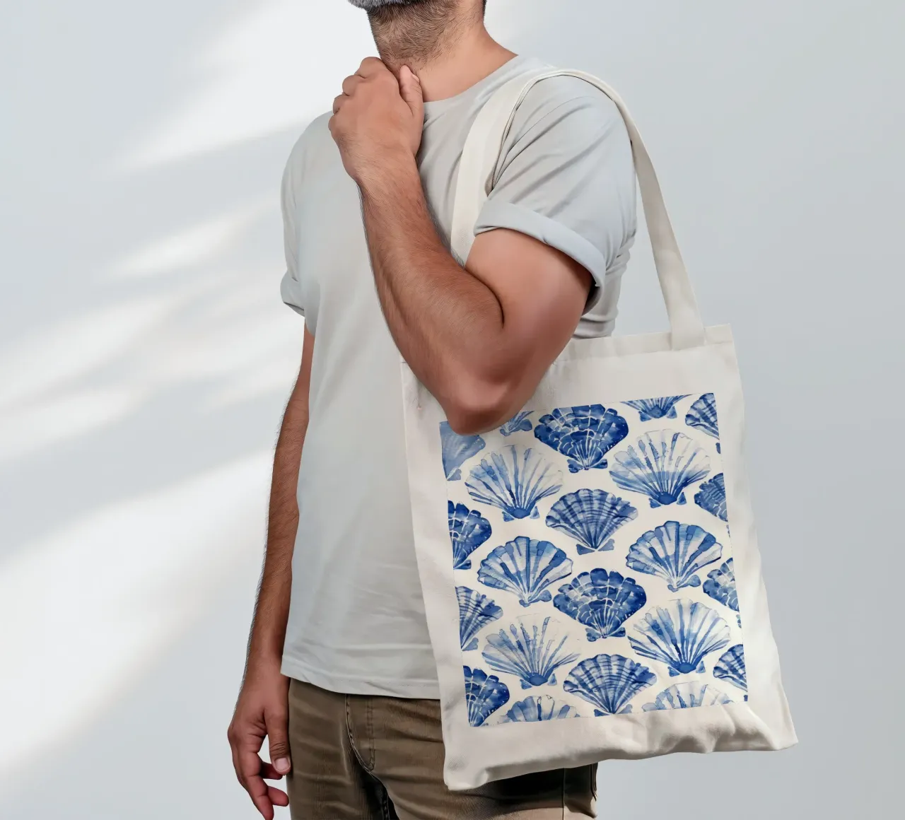 Blue Shell Pattern borsa in juta da treechild