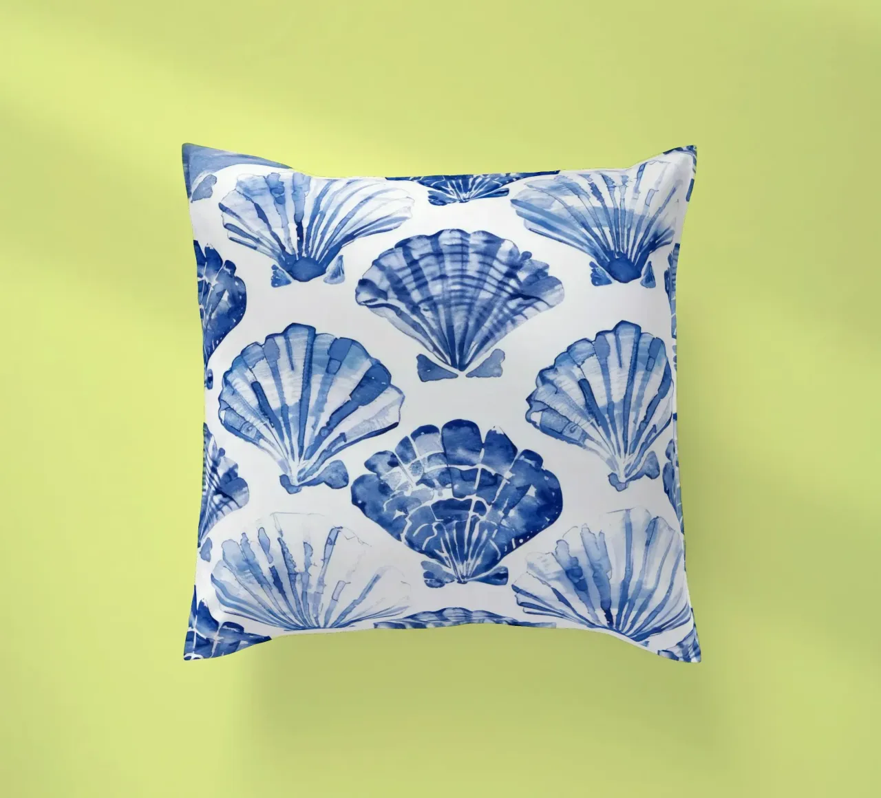 Blue Shell Pattern decorative cushion by treechild
